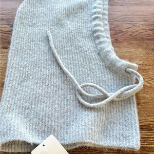 ANA Cozy Wool Blend Hoodie Scarf in Light Gray